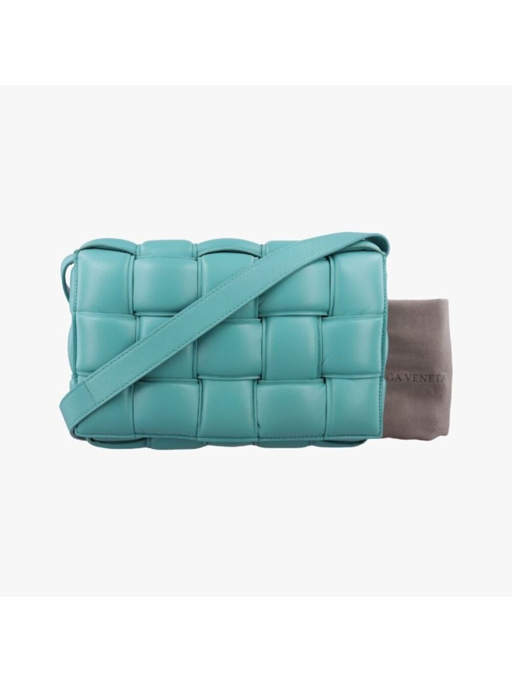 Bottega Veneta Padded Cassette Blue Lambskin Shoulder Bag